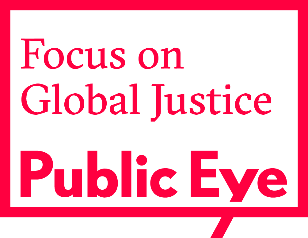 Public Eye Logo with claim "Focus on global justice"
